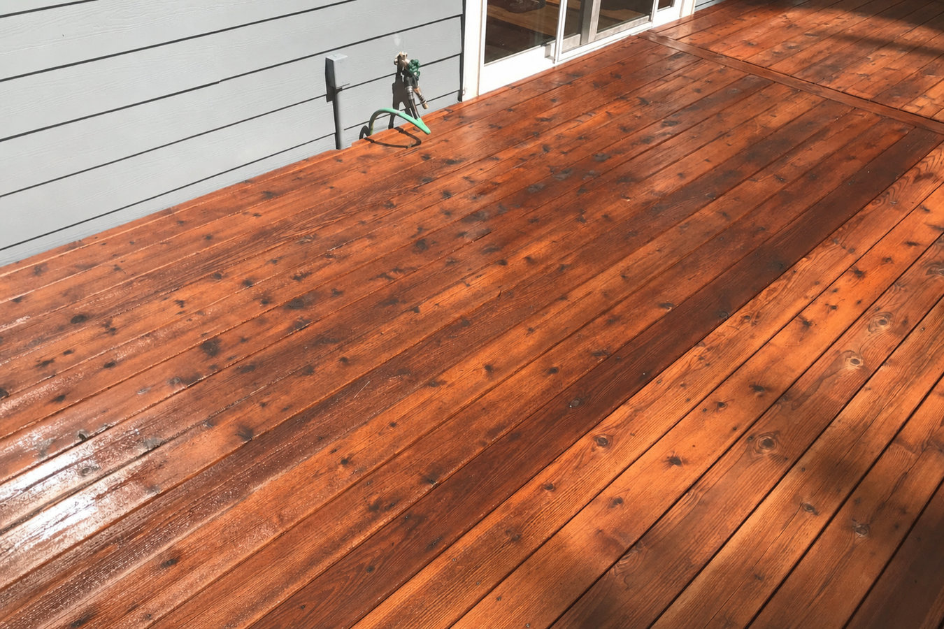 Deck staining and sealing